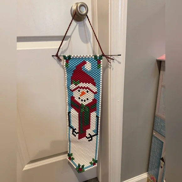 Festive Snowman Beaded Wall Hanging - Picture 2 of 2